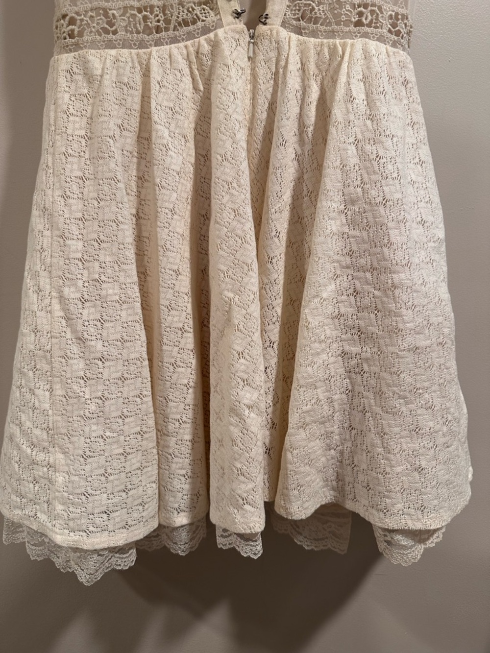 Free People Victoria Ivory Lace Mesh Sheer Sleeveless Mini Dress Lace Size 4 NWT - Picture 7 of 16